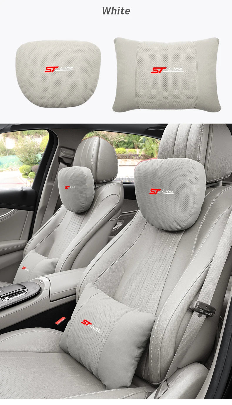 For Ford STline Focus Mondeo Explorer Edge Fiesta Fusion Kuga Escape Auto Headrest Neck Support Lumbar Cushion Soft Neck Pillow