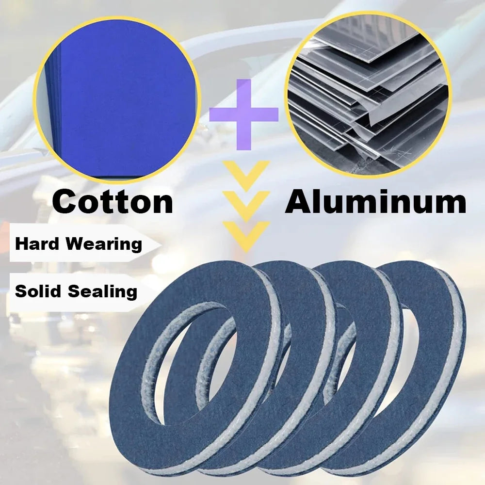 For Toyota Camry Corolla Lexus Oil Drain Plug Gasket 9043012031 Aluminum Oil Pan Bolt Washer Engine Sealing Replacement Parts