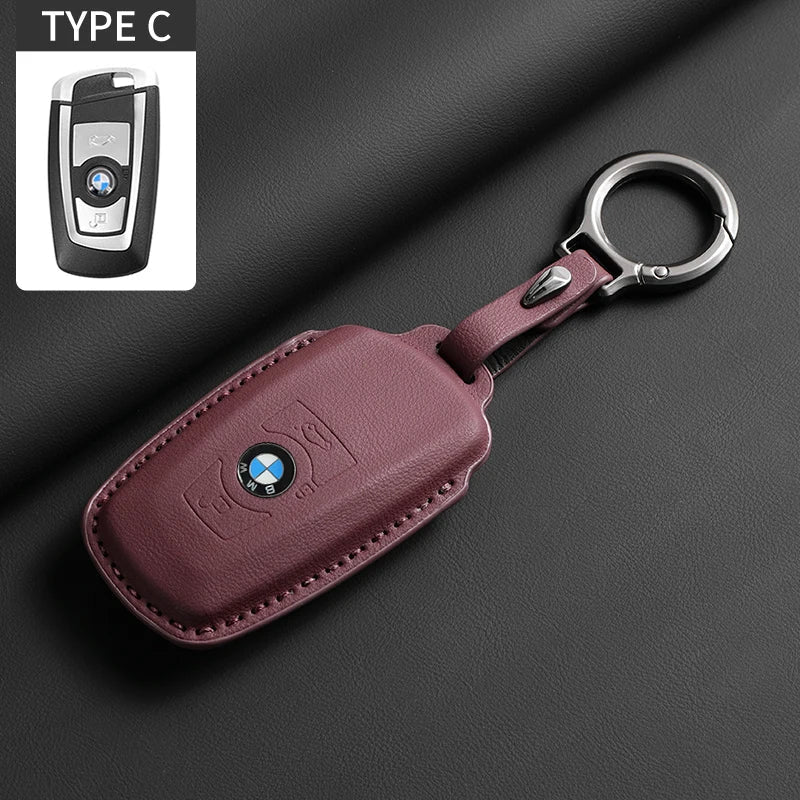 Soft Leather Car Key Case Full Cover Shell For BMW 1 2 3 4 5 6 Series X1 X3 X4 X5 X6 F36 F25 F26 F30 F34 F10 F07 F20 Z10 F15 F16
