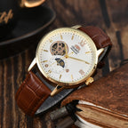 Mechanical Unisex Automatic World Time Full Function Leather Strap Water Resistant Shockproof Star Orient Series