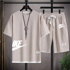 Fashionable, casual and trendy men's sportswear set, short-sleeved T-shirt and outdoor summer sports shorts set, new size M-3XL