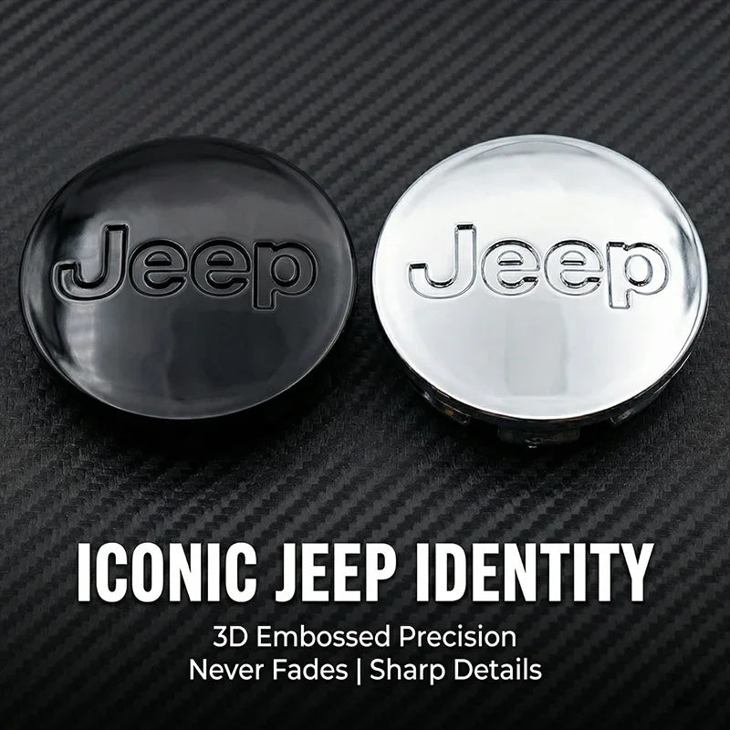4Pcs/set Anti-Rust Snap-On Wheel Center Hub Caps Center Covers for Jeep Renegade Compass Wrangler JK Patriot Grand Cherokee SRT