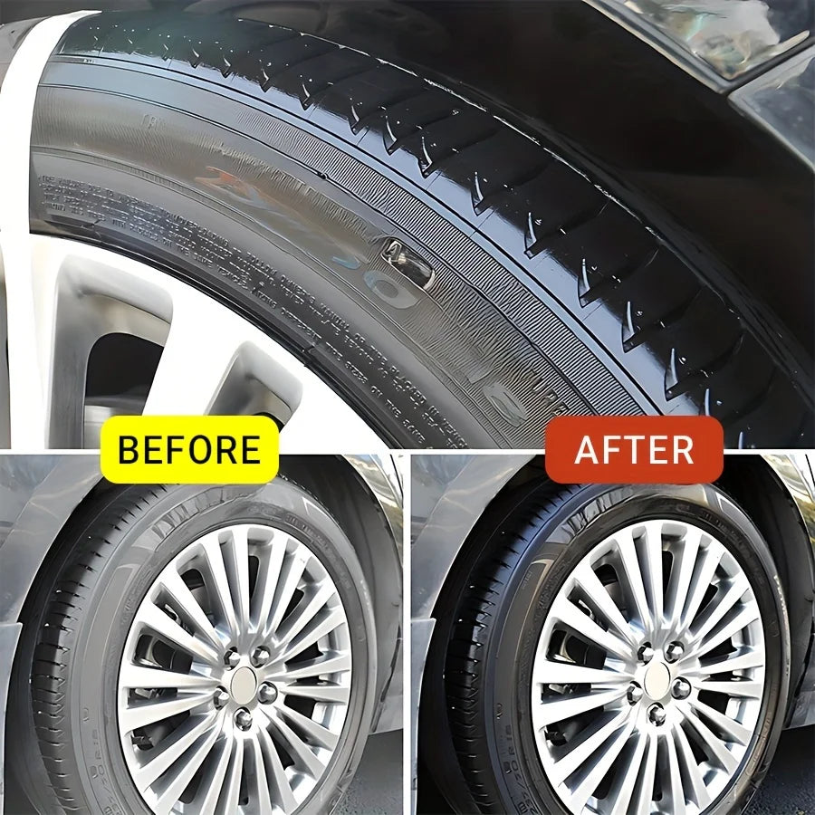 Black Universal Car Wax Paste: Dashboard Nano Crystal Coating, Interior Shine, Tire Protection and Oxidation Removal