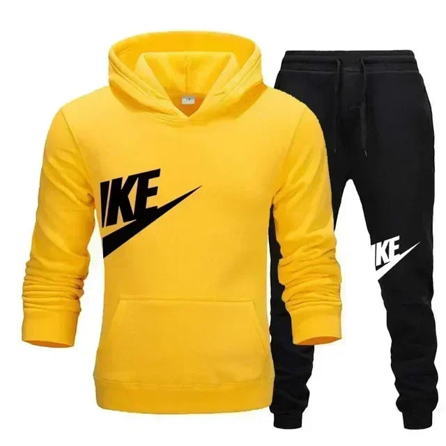 Men's casual sports suit, fashion new men's and women's sports hoodie + pants 2 sets, autumn and winter warm sportswear suit
