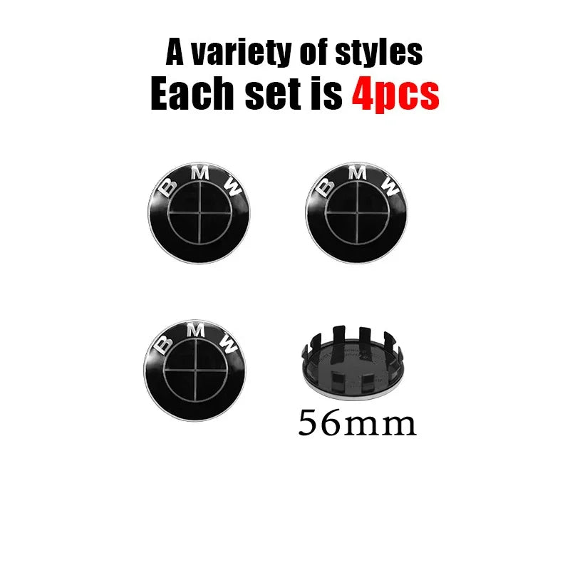 4Pc 68mm 56mm Car Rim Cover Wheel Hub Center Caps Badge Emblem Accessories For BMW E90 E60 F18 E46 F30 F20 M2 M5 M3 E87 M4 X3 X5