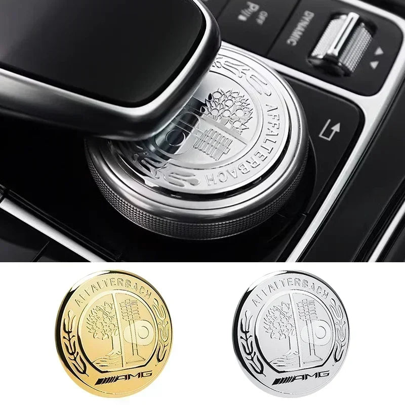 1pc 48mm Car Central Control Multimedia Knob Cover Sticker For Mercedes Benz AMG GLC GLE CLA GLA W205 W211 W213 Car Accessories
