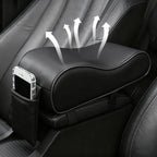 Almohadilla para reposabrazos de coche, cojín de protección de consola Central de cuero para coche, caja de almacenamiento de reposabrazos de espuma viscoelástica gruesa con bolsillo