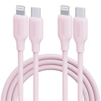 Macaron Pink 27W PD Fast Charging Cable USB C to Lightning Silicone Data Cable Soft Flexible for iPhone 14 13 12 11