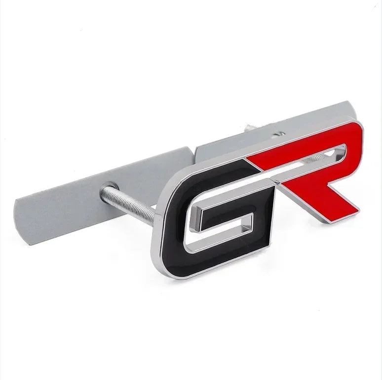 3D Metal GR Letters Front Grill Emblem Badge Rear Trunk Sticker Decals for Toyota Corolla CHR RAV4 Yaris Prado Prius Camry