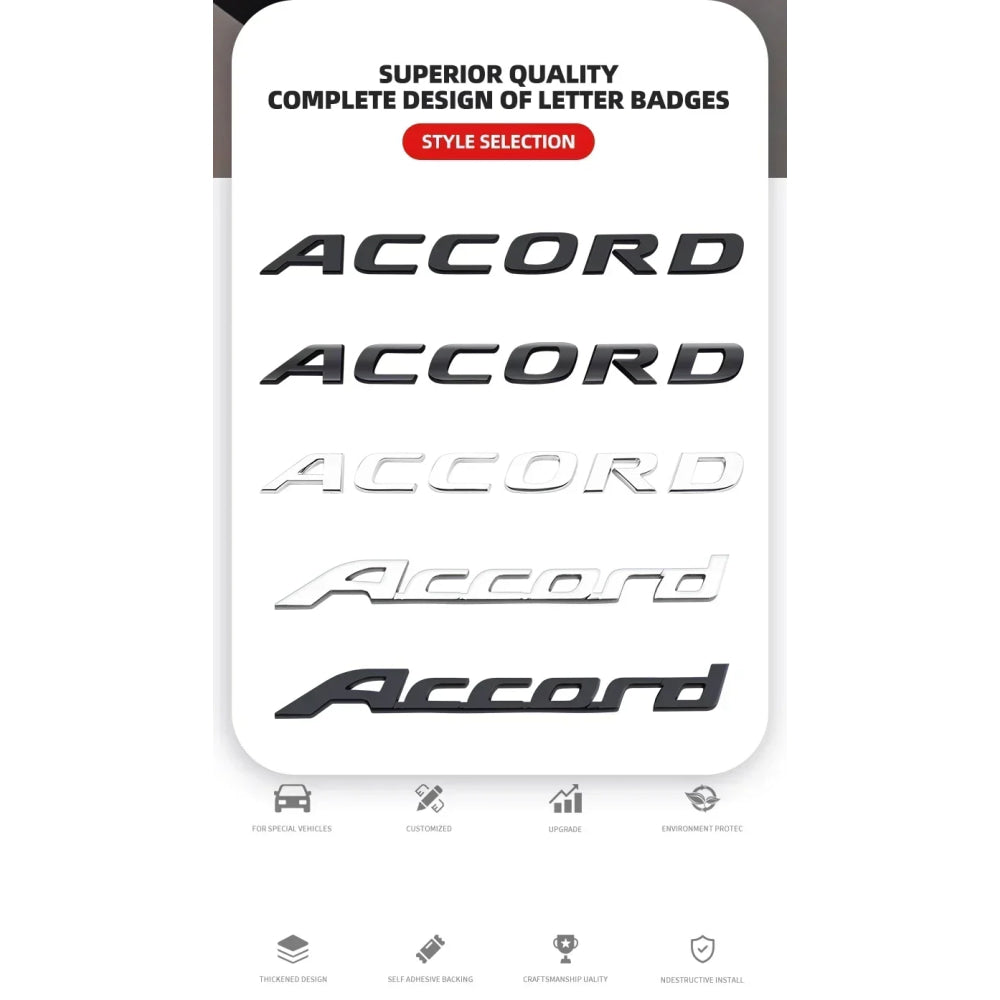 3D ABS Logo Badge Sticker Trunk Side Wing Emblem Fender Decal For Honda S Power Accord Civic Grand Vitara Swift Car Styling