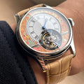 42mm nuevo Merkur Tourbillon relojes de pulsera para hombre reloj mecánico de cuerda a mano reloj de pulsera de moda para hombre zafiro 2025 esqueleto