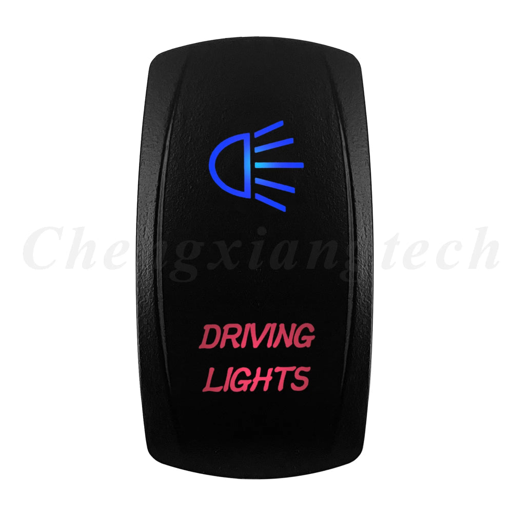 Waterproof 5 Pins SPST On/Off Rocker Switch Blue & Red Led 20A/12V 10A/24V Toggle Switch GPS for Cars,Trucks, RVs, Boats