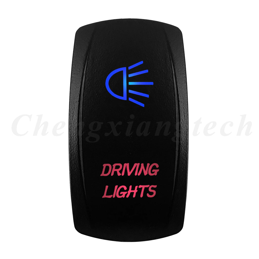 Waterproof 5 Pins SPST On/Off Rocker Switch Blue & Red Led 20A/12V 10A/24V Toggle Switch GPS for Cars,Trucks, RVs, Boats