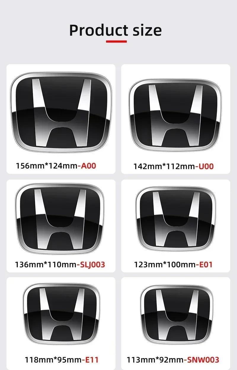 3D Chrome 'H' Emblem for Honda - Steering Wheel Badge ABS Car Front Grill Trunk Sticker Auto Styling Accessories