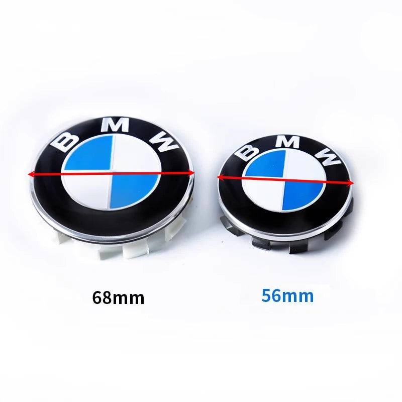 4pcs For BMW 50th E90 E60 F10 F20 G20 G30 E53 E85 E70 56mm 68mm Blue White Car Hub Cap Wheel Center Cap Emblem Badge Accessories