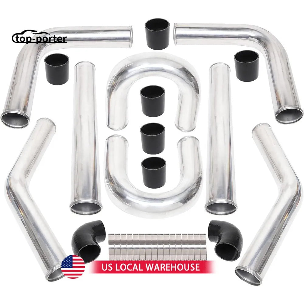 2 Inch Universal Turbo Intercooler Piping +Silicone Coupler + Clamp Kit Aluminum