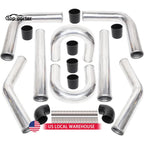 2 Inch Universal Turbo Intercooler Piping +Silicone Coupler + Clamp Kit Aluminum