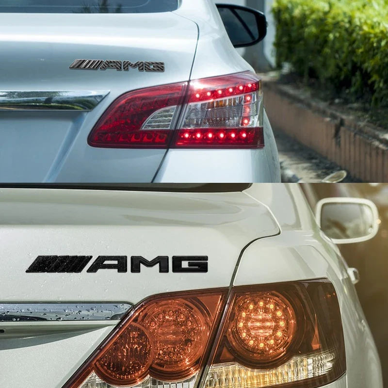 3D ABS Car AMG Logo Badge Rear Trunk Emblem Stickers Decal For Mercedes Benz AMG A B C E G W211 W203 W204 W210 W124 Accessories