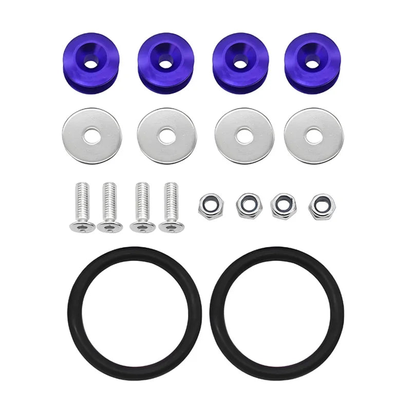 Multiple colors Universal Front Rear Bumper Trunk Quick Release Fastener Kit with Release Tabs and O-Ring For Racing Drifting