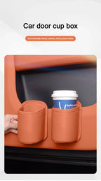 For Toyota Car Door Water Cup Holder Back Seat Drink Rack Leather Storage  Corolla Yaris Prius Camry Auris Avensis car sticker