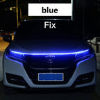 RXZ LED Daytime Running Light Scan Starting Car Hood Decorative Lights DRL Auto Engine Hood Guide Decorative Ambient Lamp 12V