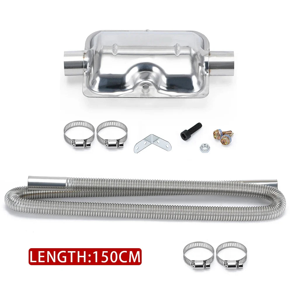 60cm - 300cm Air Diesel Parking Heater Stainless Steel Exhaust Pipe Tube Gas Vent Hose Car Truck VAN With 24mm Bore Car Muffler