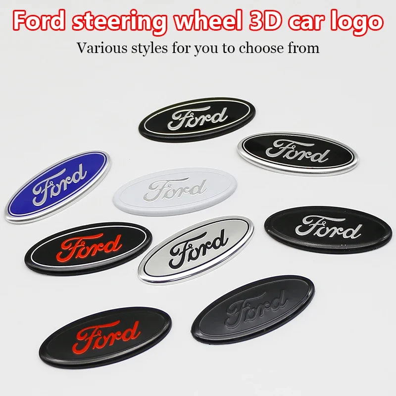 Aluminum Badge 5.8cm Car Steering Wheel Emblem Decals For Focus 2 Mk3 F150 Mondeo Fusion Ranger Escort Explorer Kuga Taurus