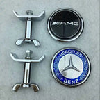 1pcs Metal 45mm Car Front Emblem Badge Modified Bonnet Chrome Hood Cover For Mercedes BenzW203 W204 C E S Class W210 W211 W220