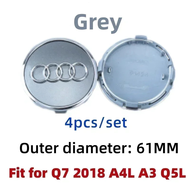 For Audi 60/61/68/69/77MM 4pcs Car Wheel Center Hup Cap Cover A4 A6L A7 A8 A3 A5 A6 S3 S4 Q3 Q5 Q5L Q7 Modification