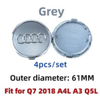 For Audi 60/61/68/69/77MM 4pcs Car Wheel Center Hup Cap Cover A4 A6L A7 A8 A3 A5 A6 S3 S4 Q3 Q5 Q5L Q7 Modification