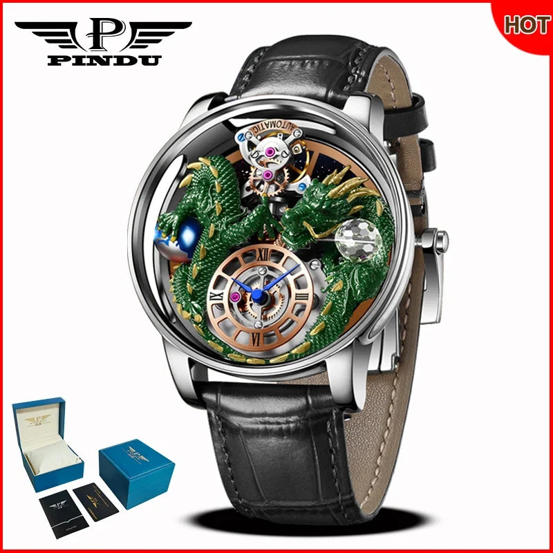 PINDU Design 2025 NEW Men Watch Diamond TourbillionTop Brand Luxury Astronomia Quartz Watch Men sapphire glass waterproof Watch