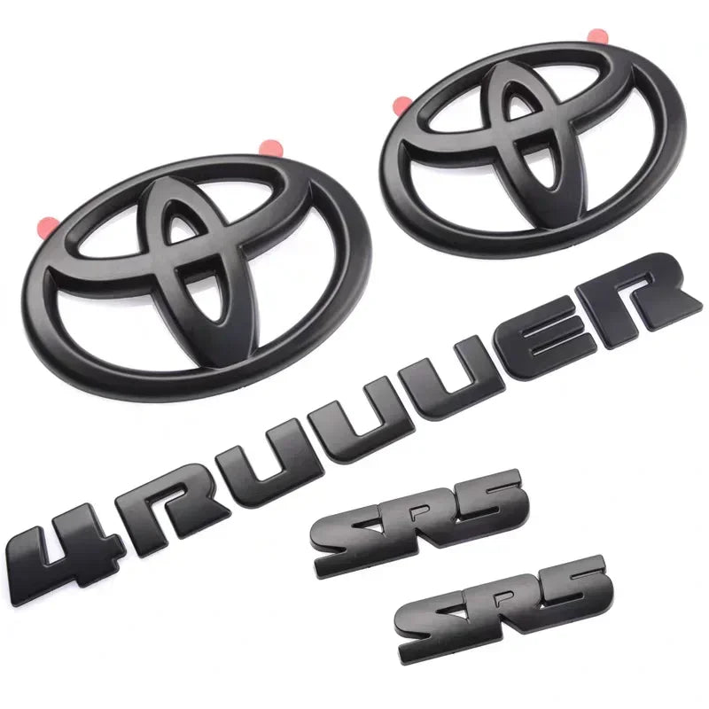 5Pcs ABS OVERLAY car logo Emblem for Toyota 4runner TRD off-road vehicle front grille luggage wing sticker modified accessories