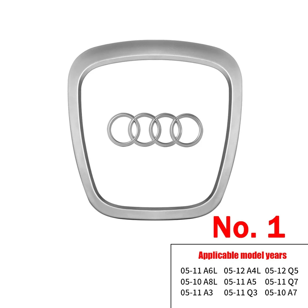 Car Styling Steering Wheel Center Logo Cover Replacement Trim Accessories For Audi Sline TT A3 A5 A7 Q3 Q5 Q7 Q8 A4L A6L A8L Q5L