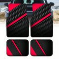 2pcs/4pcs Black and Red Cool Printed Car Floor Mats Suitable for Trucks, Sedans, SUVs, and Other Vehicle Models
