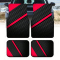 2pcs/4pcs Black and Red Cool Printed Car Floor Mats Suitable for Trucks, Sedans, SUVs, and Other Vehicle Models