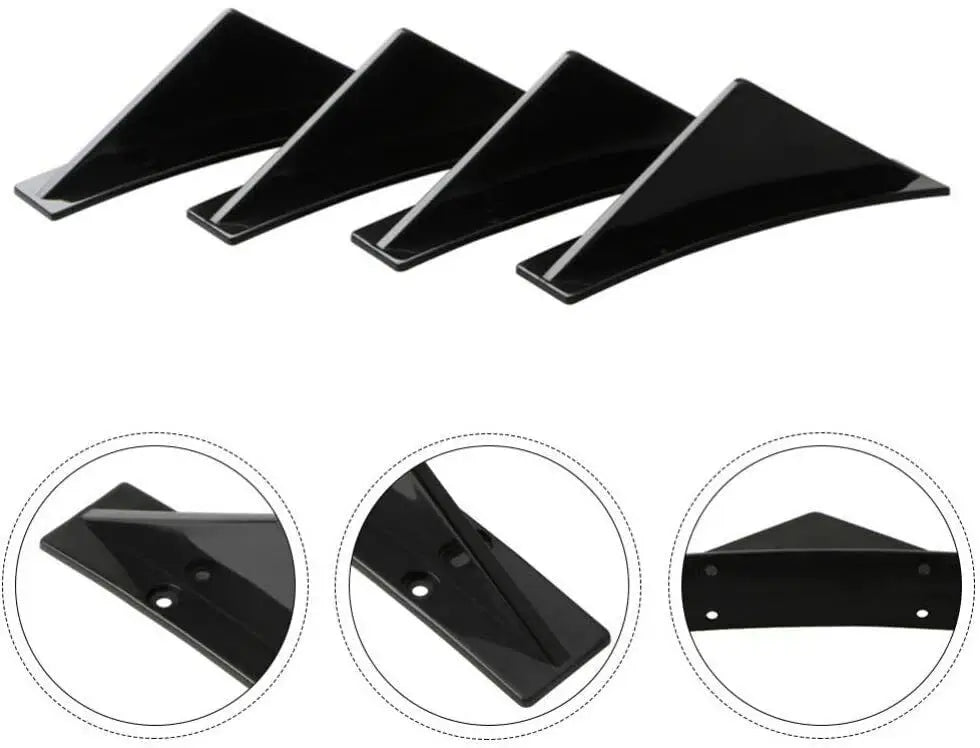 LAICY For Chevy Corvette C7 Z06 GS 14-19 Car Rear Bumper Lip Rear Diffuser Shark Fins Curved Spoiler Lip Wing Splitter 4 Fin