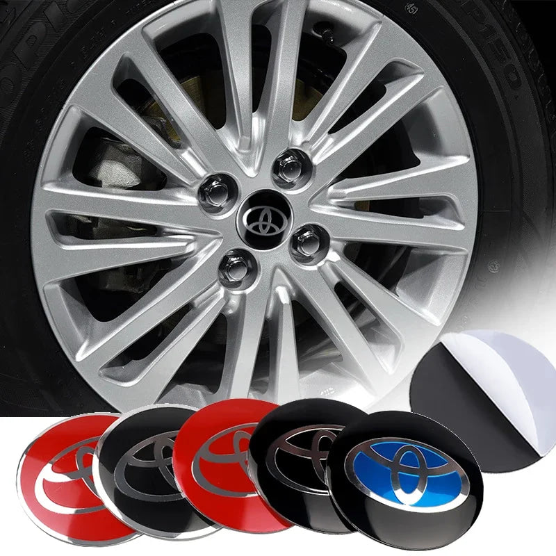 4Pcs 56MM Car Styling Aluminum Wheel Center Hub Caps Stickers For Toyota Rav4 Corolla Camry Aqua Yaris Cross Auris TRD GR Sport