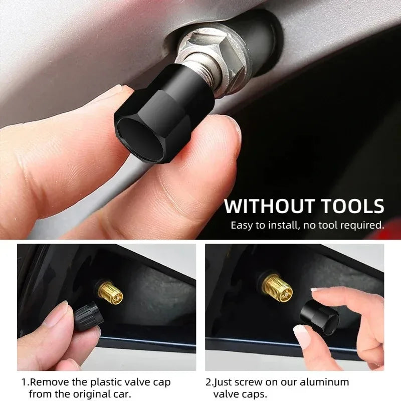 Chevrolet Car Tire Valve Stem Cap, Tire Valve Stem Cover,Universal Car Tire Valve Cap, Tyre Repair & Fitting Tool For Car, SUV