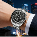 New Men Watch Calendar Business Quartz Watches Mens Top Brand Luxury Sport Waterproof Luminous Stainless Steel Man Wristwatches