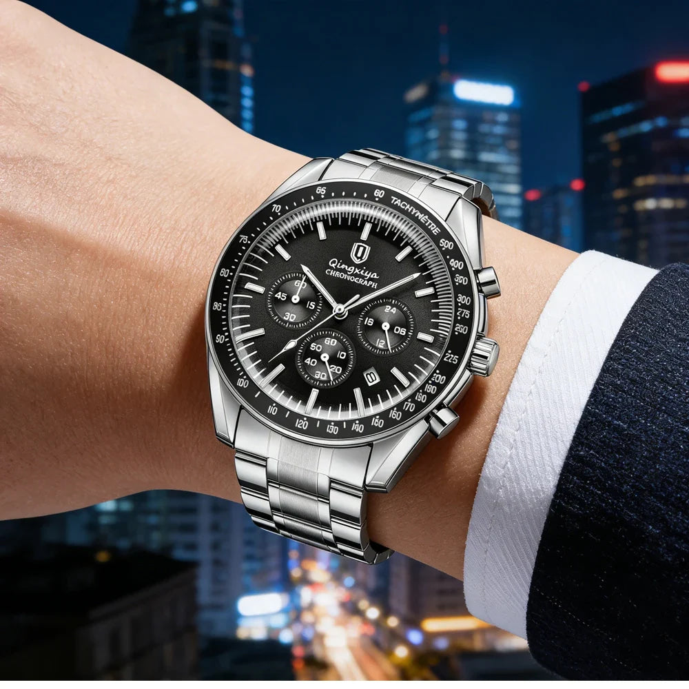New Men Watch Calendar Business Quartz Watches Mens Top Brand Luxury Sport Waterproof Luminous Stainless Steel Man Wristwatches