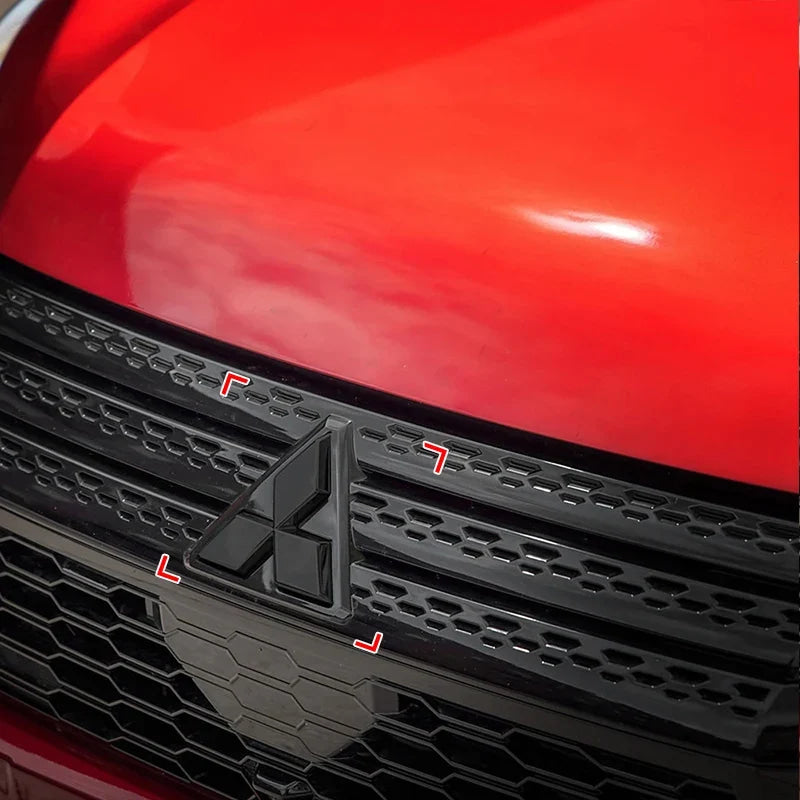 Car Logo Front Bonnet Hood Rear Tail Trunk Emblem Auto Accessories For Mitsubishi ralliart Lancer 9 10 ASX Outlander Pajero L200
