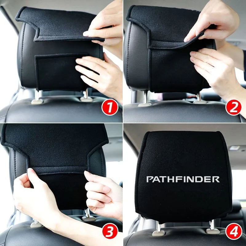 Car Headrest Cover Seat Head Pillow Neck Headrest Cover For Honda Mugen Jazz Insight Freed Fit CRV Civic Accord City Accessory