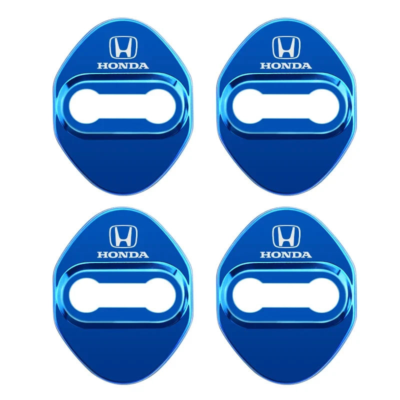 Stickers 4Pcs Car Door Lock Cover Stainless Steel Protector Cap For Honda Odyssey Spirior CR-V Civic HR-V City Accord