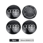 For Audi A8 A5 A6 C5 C6 C7 A7 A1 A3 A4 B5 Q3 Q5 Q7 TT 4pcs 60mm 61mm 68mm 69mm Car Wheel Hub Center Caps Rim Cover Accessories