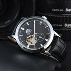 Orient Double Lion Watch Japanese Fully Automatic Mechanical Watch Hollowed Out Business Men's Watch Leather Strap