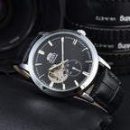 Orient Double Lion Watch Japanese Fully Automatic Mechanical Watch Hollowed Out Business Men's Watch Leather Strap