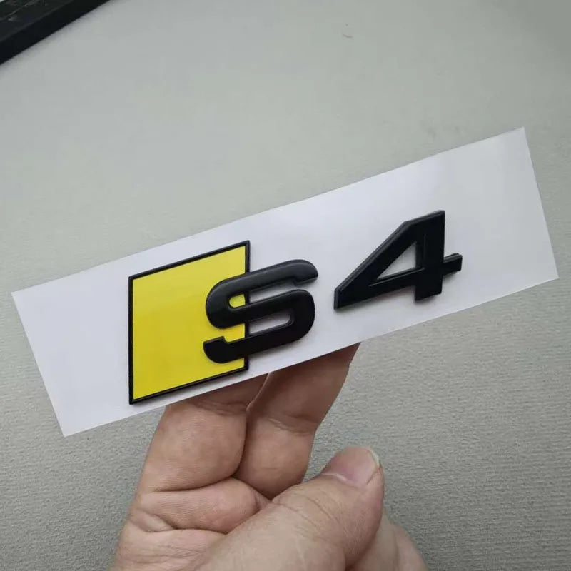 3D ABS Glossy Yellow Black S3 S4 S5 S6 S7 S8 Car Emblem Decal Badge Sticker For Audi A3 A4 A5 A6 A7 A8 Decorative Accessories