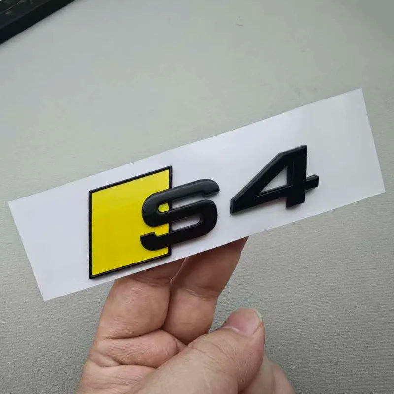 3D ABS Glossy Yellow Black S3 S4 S5 S6 S7 S8 Car Emblem Decal Badge Sticker For Audi A3 A4 A5 A6 A7 A8 Decorative Accessories