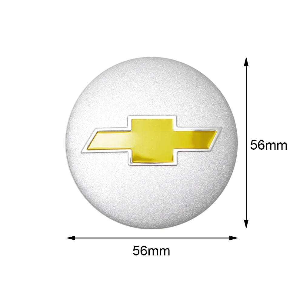 4pc 56mm Car Wheel Center Hub Caps Sticker for Chevrolet Cobalt Captiva Trax Malibu Epica Silverado Trailblazer Corsa Volt Onix