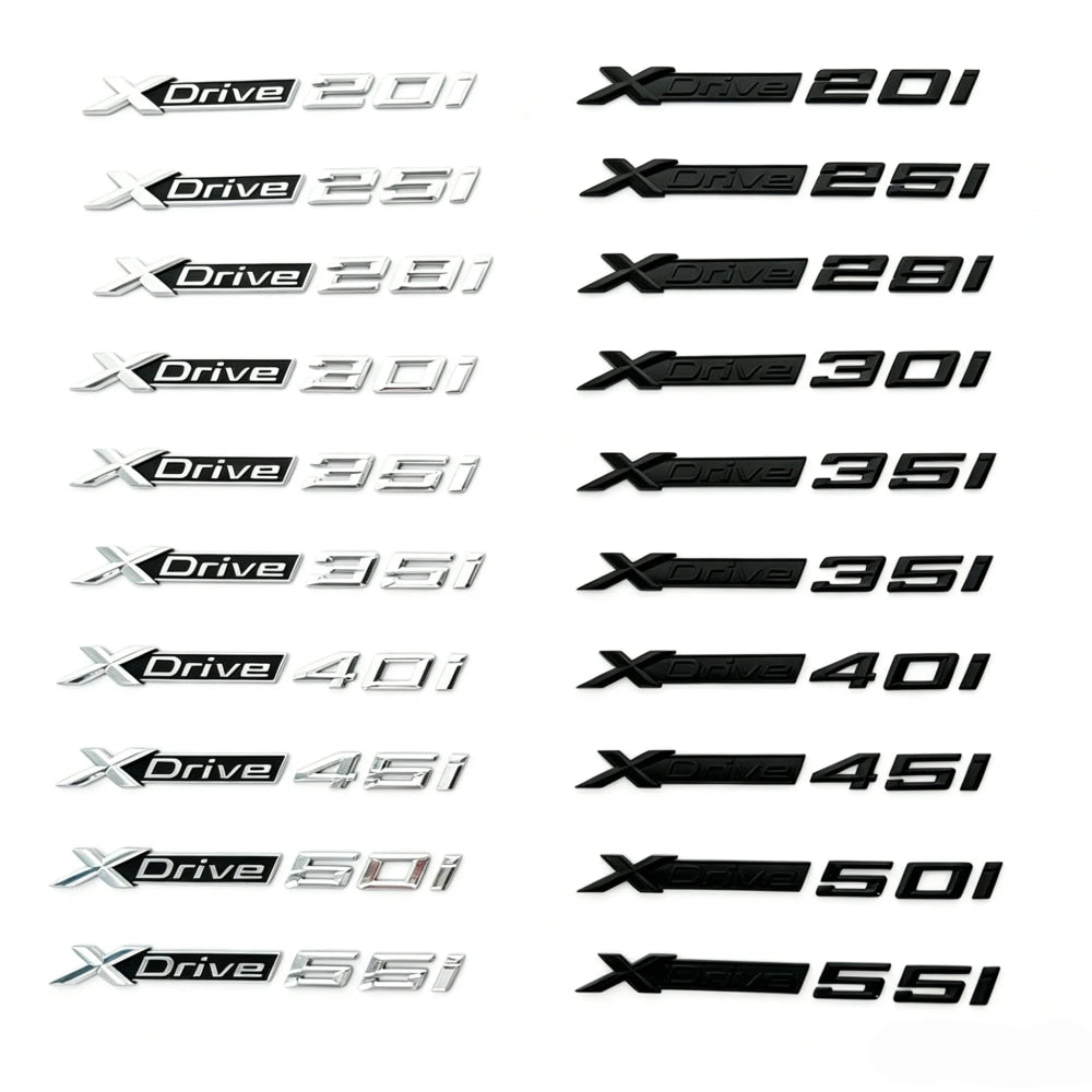 3D ABS Car Mudguard Trunk Emblem Sticker XDrive  20i 23i 25i 28i 30i 35i 40i 45i 48i 50i 55i Badge Decal Decor Fit for X3 X5